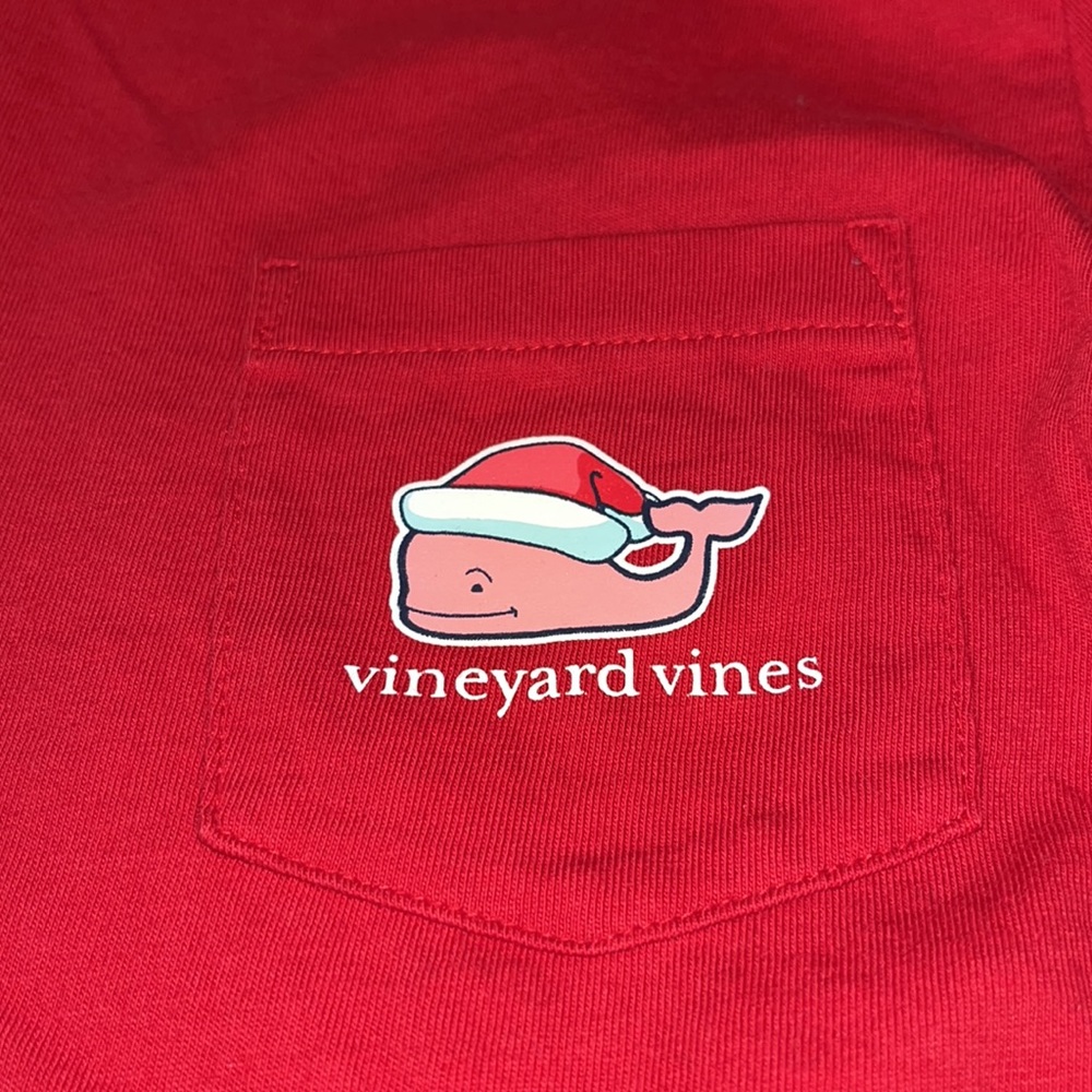 Vineyard Vines Red Long Sleeve Pocket Tee - Picture 3 of 5